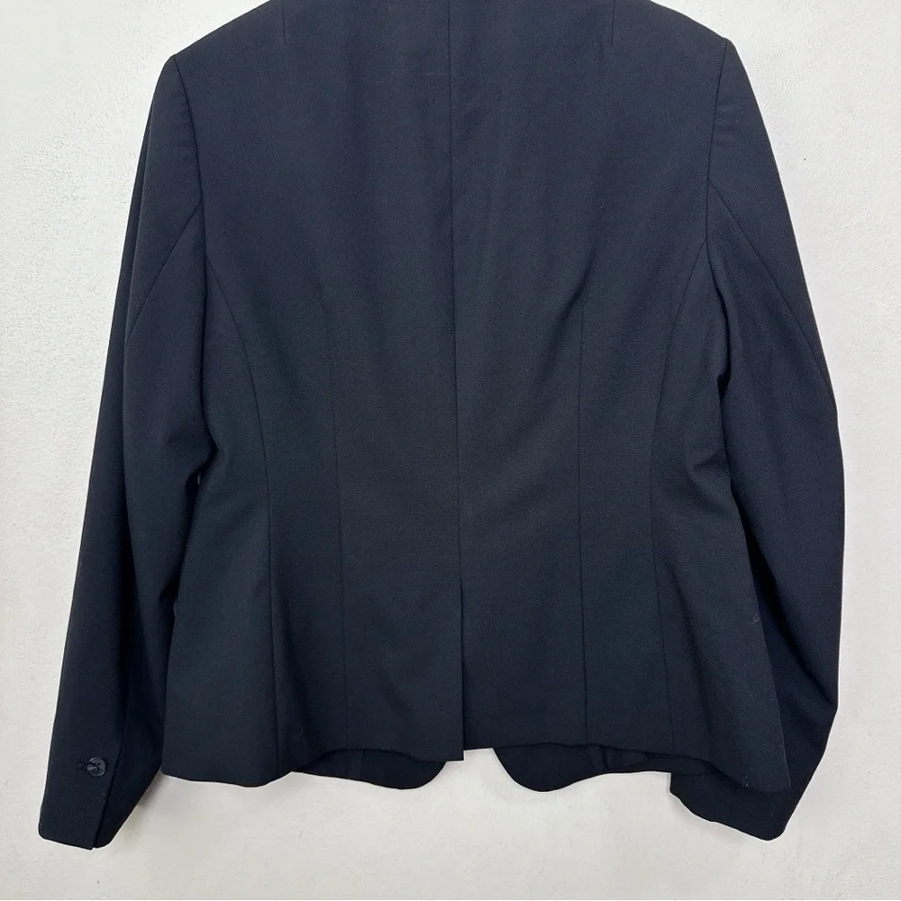 H&M Womens Medium Stretch Button Black Soft Blazer - Picture 12 of 13